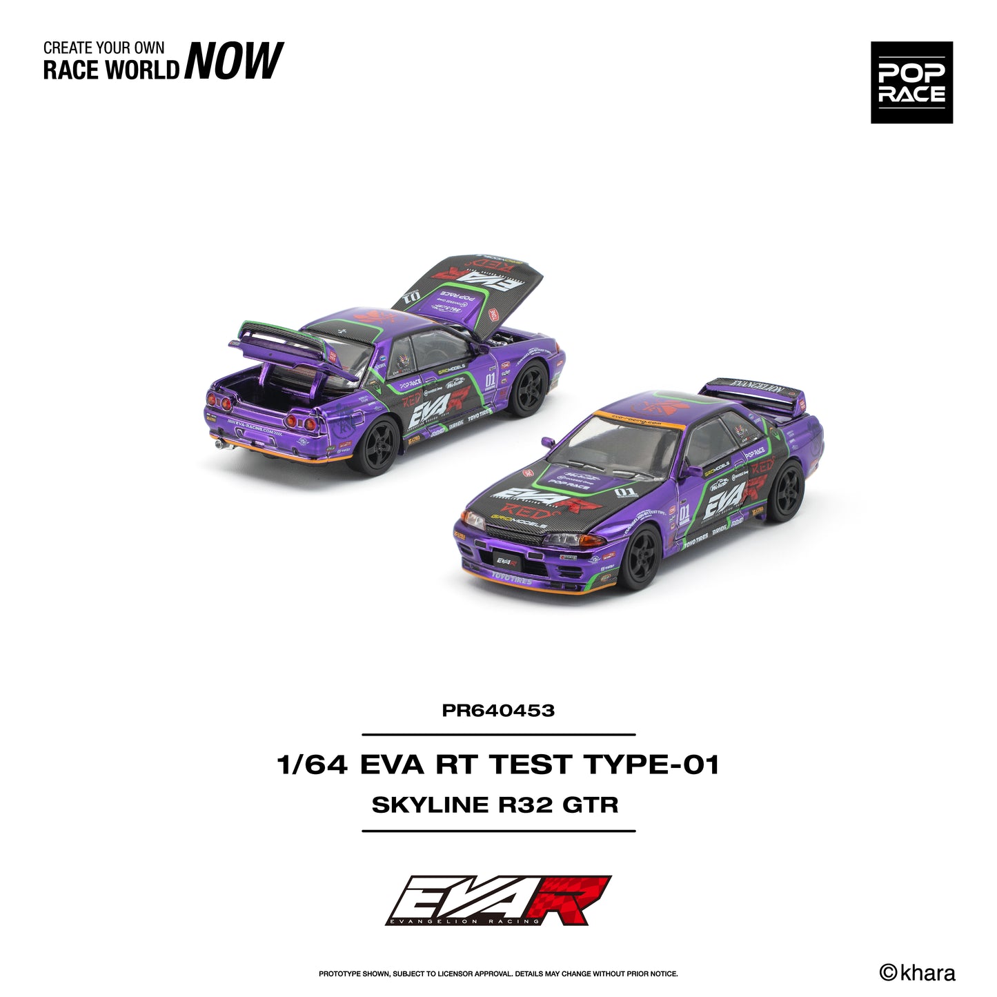 Pop Race - Pre-Order - EVA RT Test Type-01, Skyline R32 GTR - PR640453