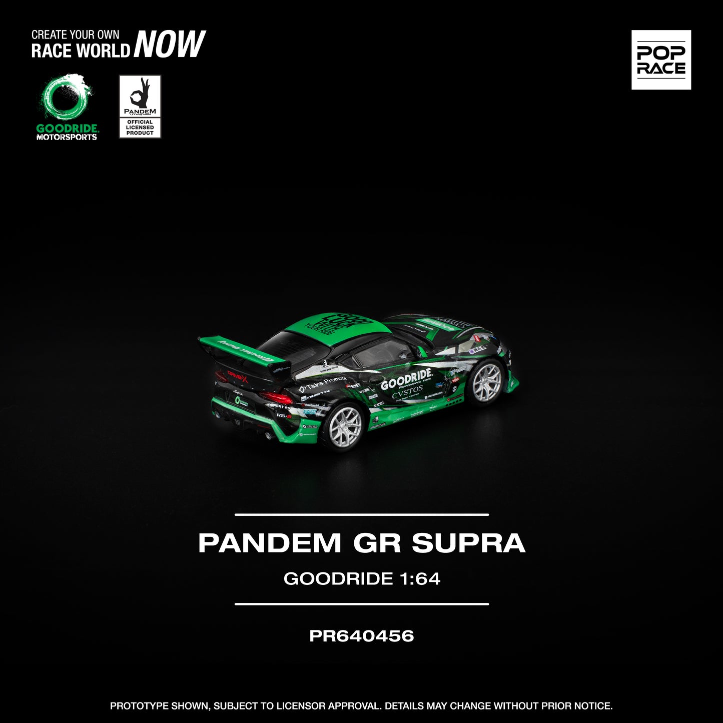 Pop Race - Pandem GR Supra *Goodride*, black/green - PR640456