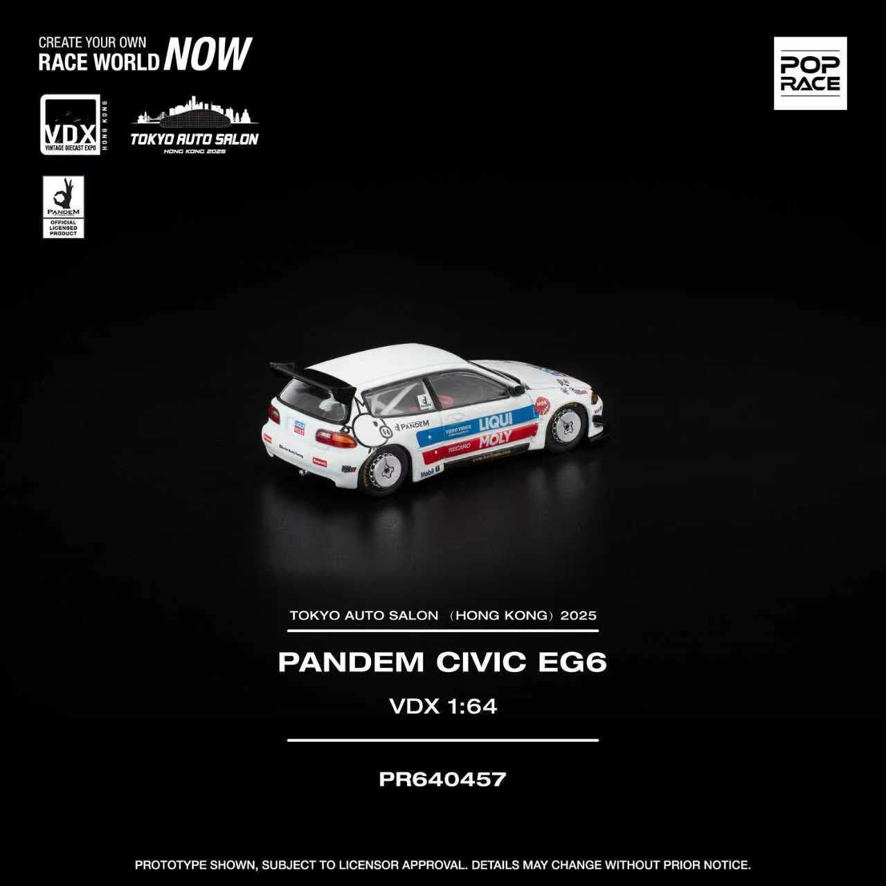 Pop Race - Pre-Order - Pandem Civic EG6 VDX - Tokyo Auto Salon Hong Kong 2025 - PR640457