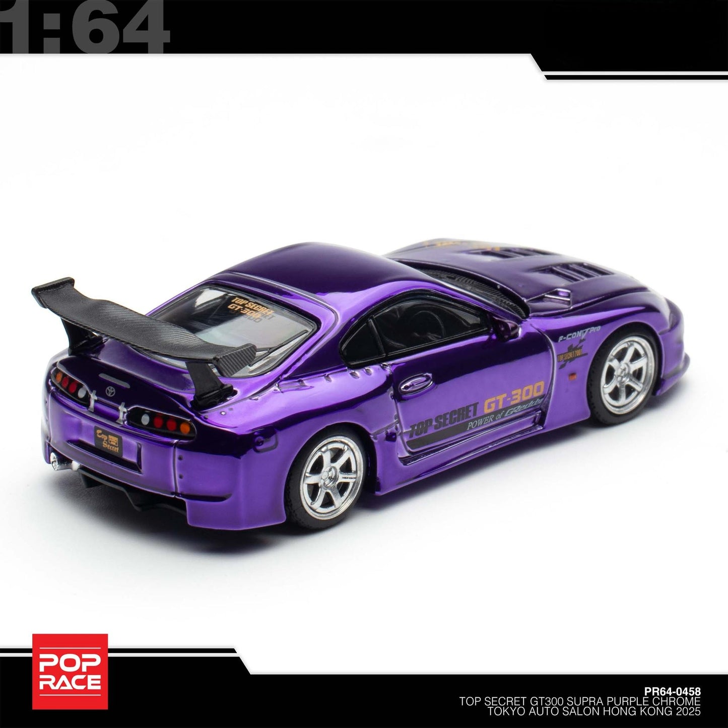 Pop Race - Pre-Order - Top Secret GT300 Supra, Purple Chrome - Tokyo Auto Salon Hong Kong 2025 - PR640458
