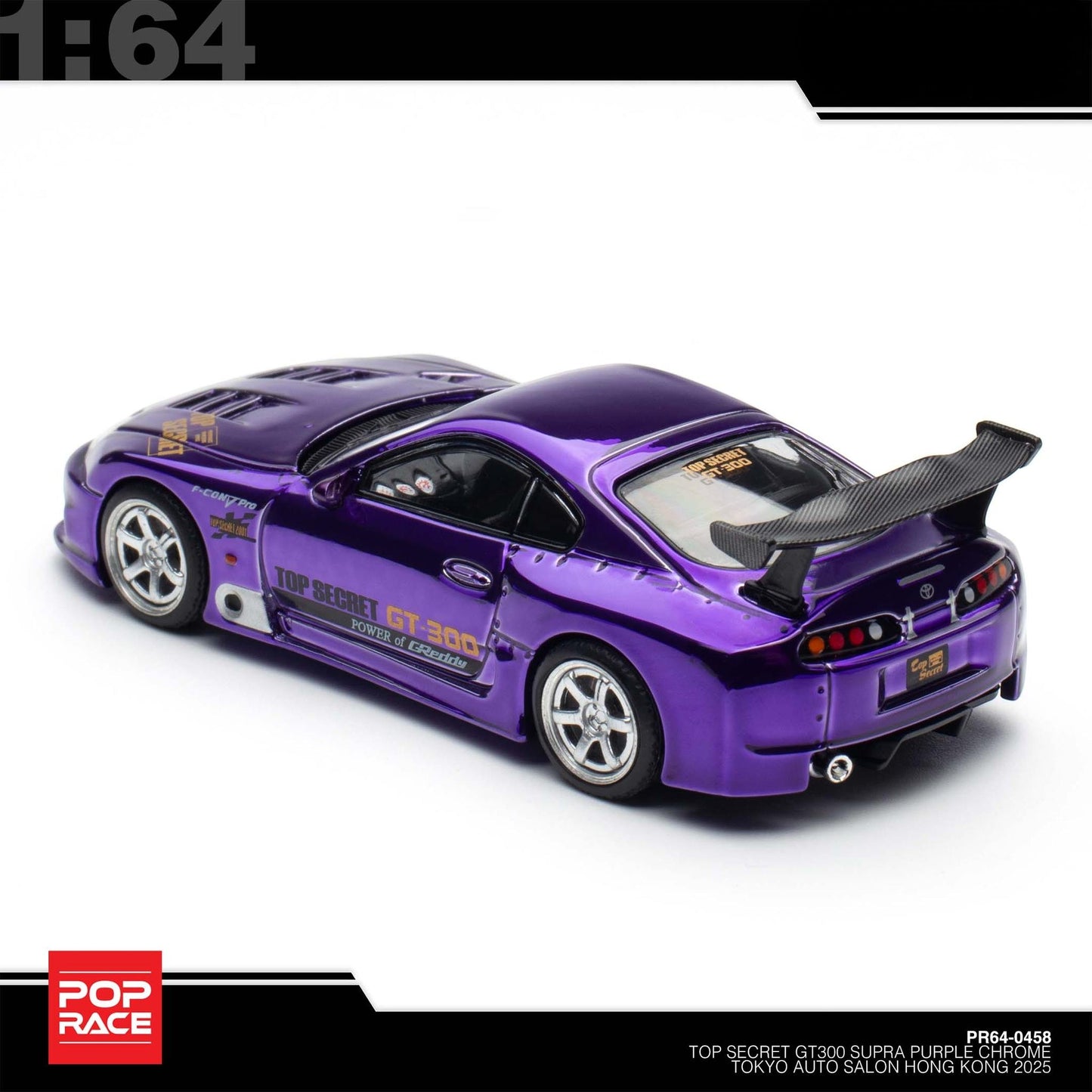 Pop Race - Pre-Order - Top Secret GT300 Supra, Purple Chrome - Tokyo Auto Salon Hong Kong 2025 - PR640458