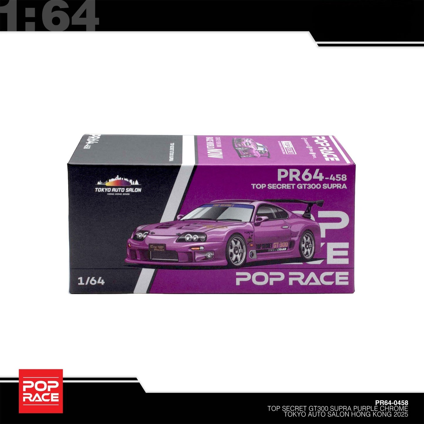 Pop Race - Pre-Order - Top Secret GT300 Supra, Purple Chrome - Tokyo Auto Salon Hong Kong 2025 - PR640458