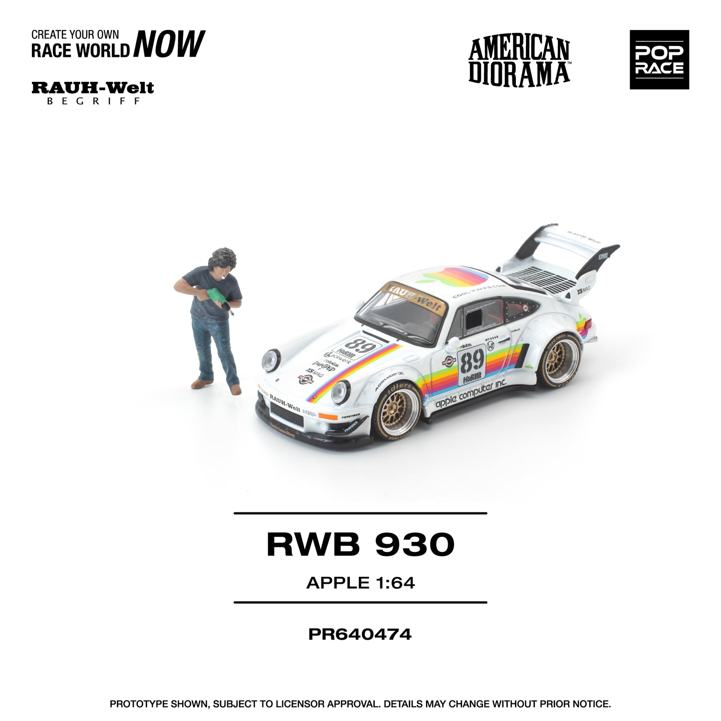Pop Race - Pre-Order - RWB 930 Apple mit Figur American Diorama - PR640474