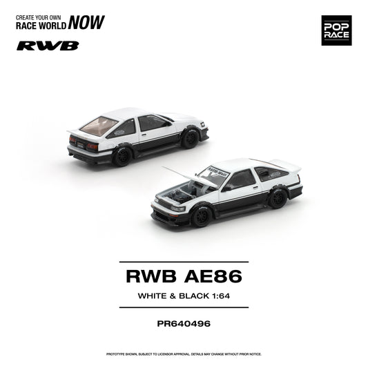 Pop Race - Pre-Order - RWB AE86, White & Black - PR640496