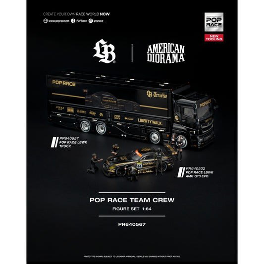 Pop Race - Pre-Order - LBWK Set - Truck, AMG GT3 EVO & Race Crew - PR640502 / PR64557 / PR64567