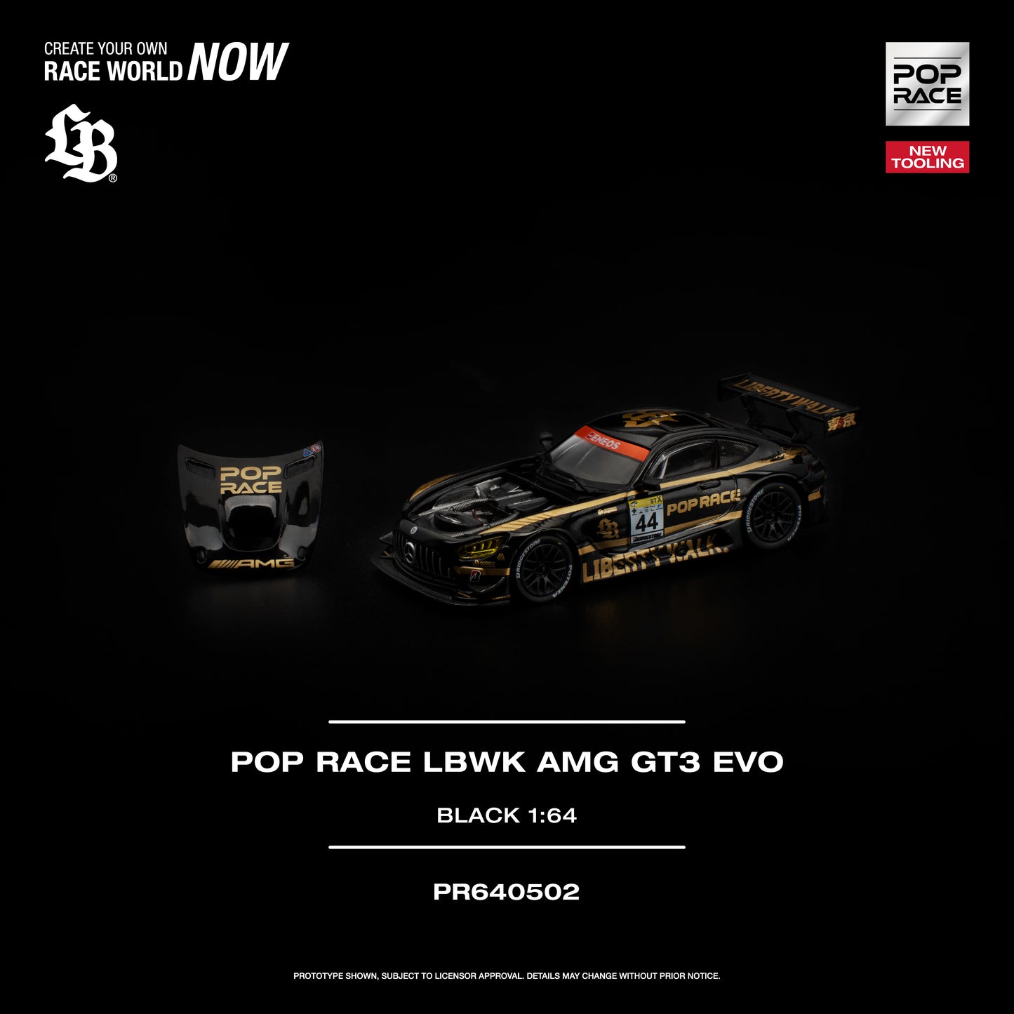 Pop Race - Pre-Order - LBWK Set - Truck, AMG GT3 EVO & Race Crew - PR640502 / PR64557 / PR64567