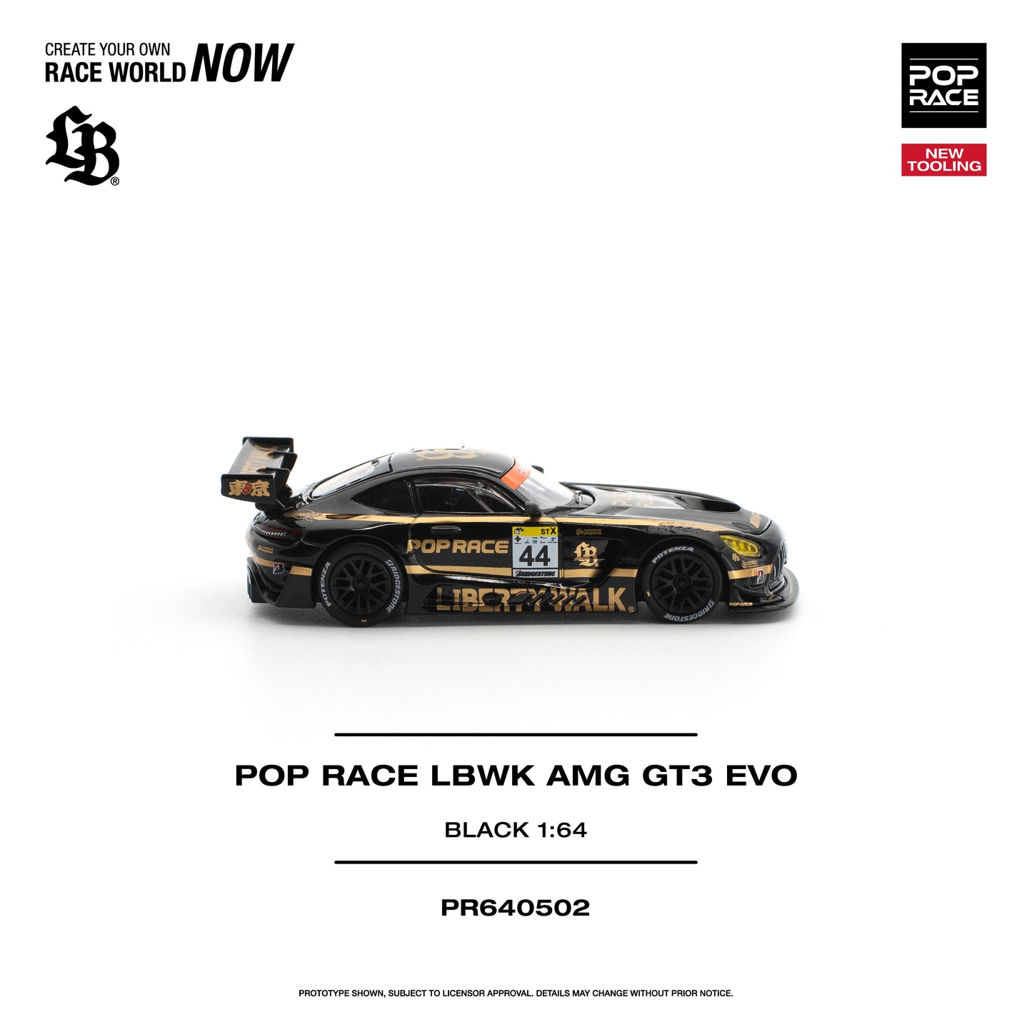 Pop Race - Pre-Order - LBWK AMG GT3 EVO, black - PR640502