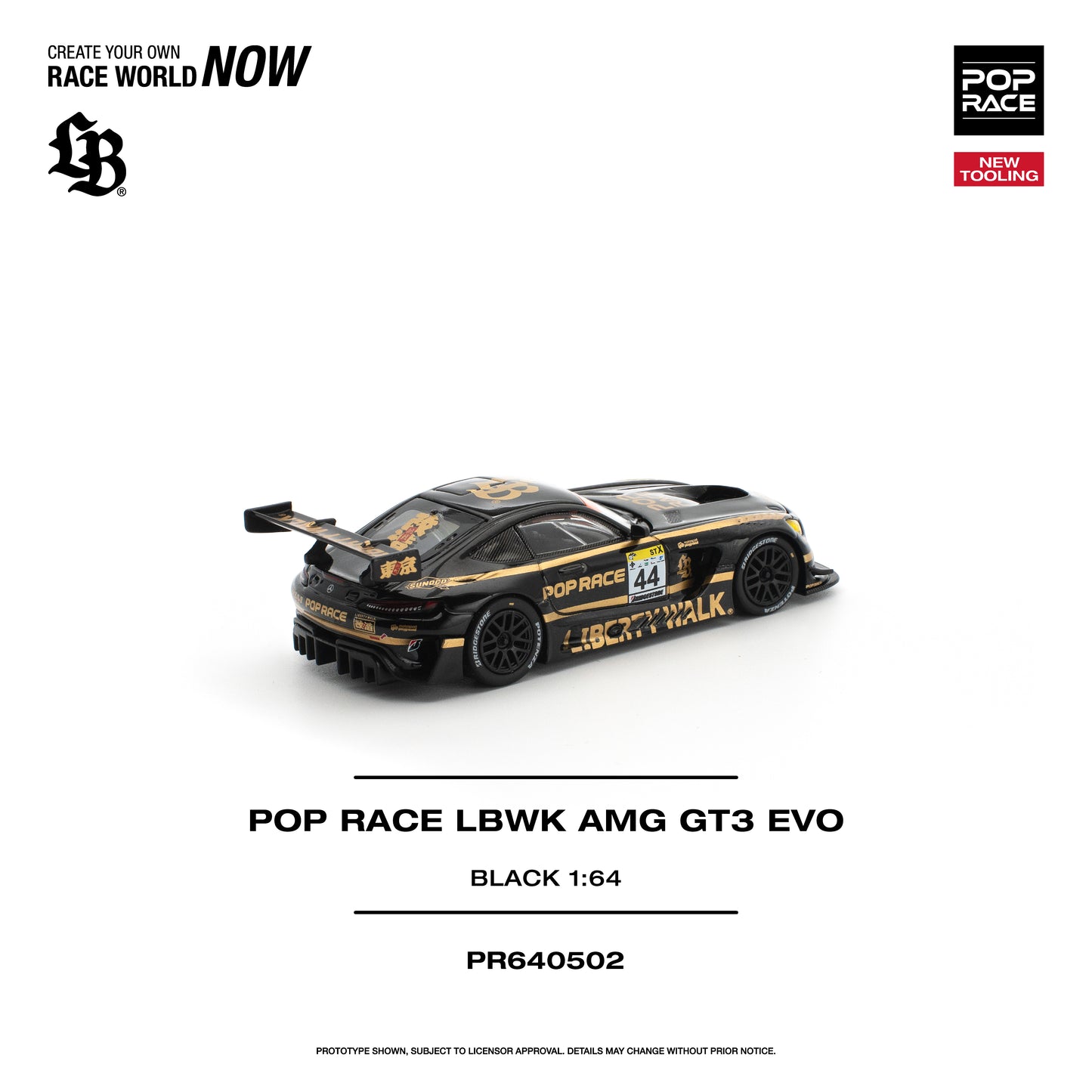 Pop Race - Pre-Order - LBWK AMG GT3 EVO, black - PR640502