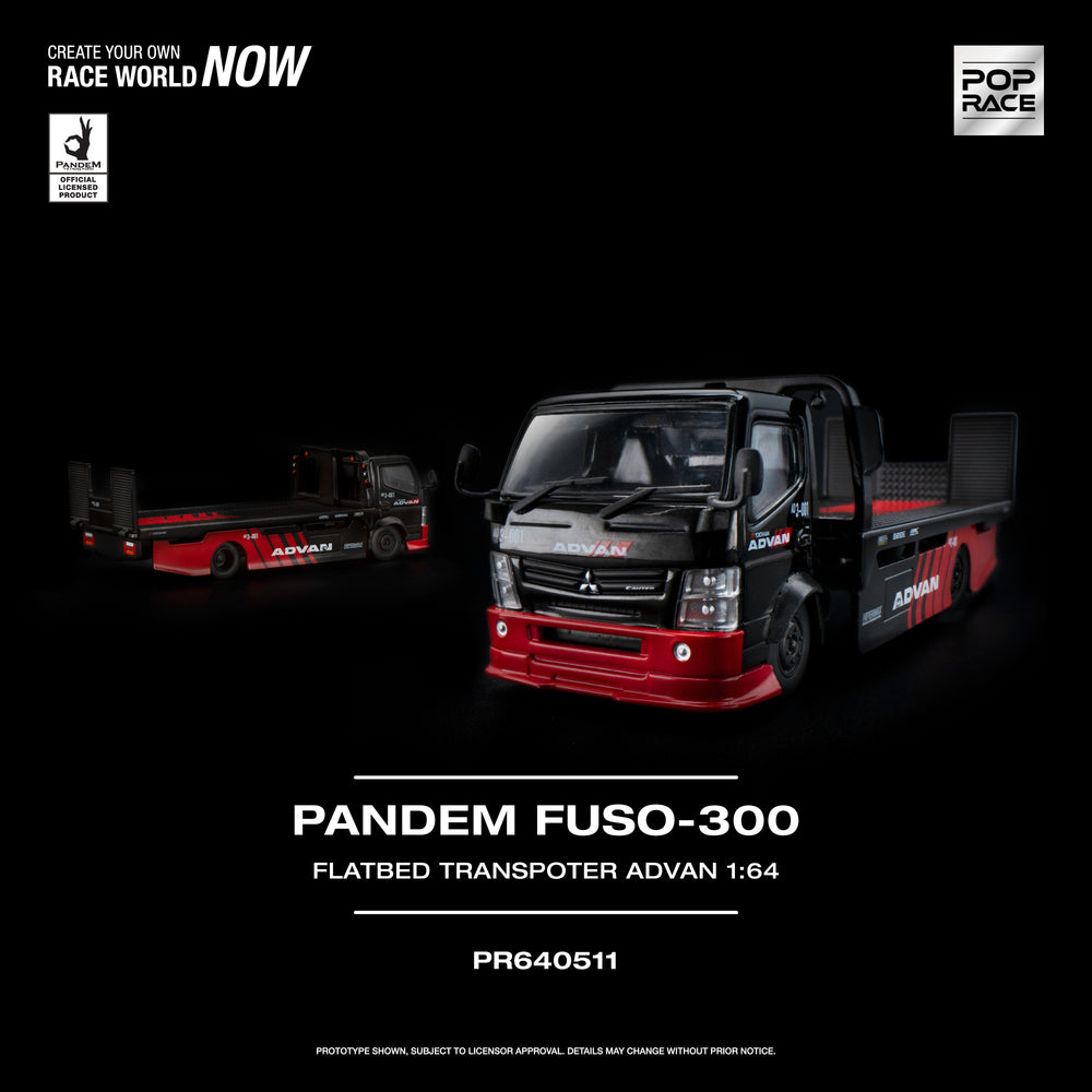 Pop Race - Pre-Order - Pandem Fuso-300 Flatbed Transprter Advan - PR640511
