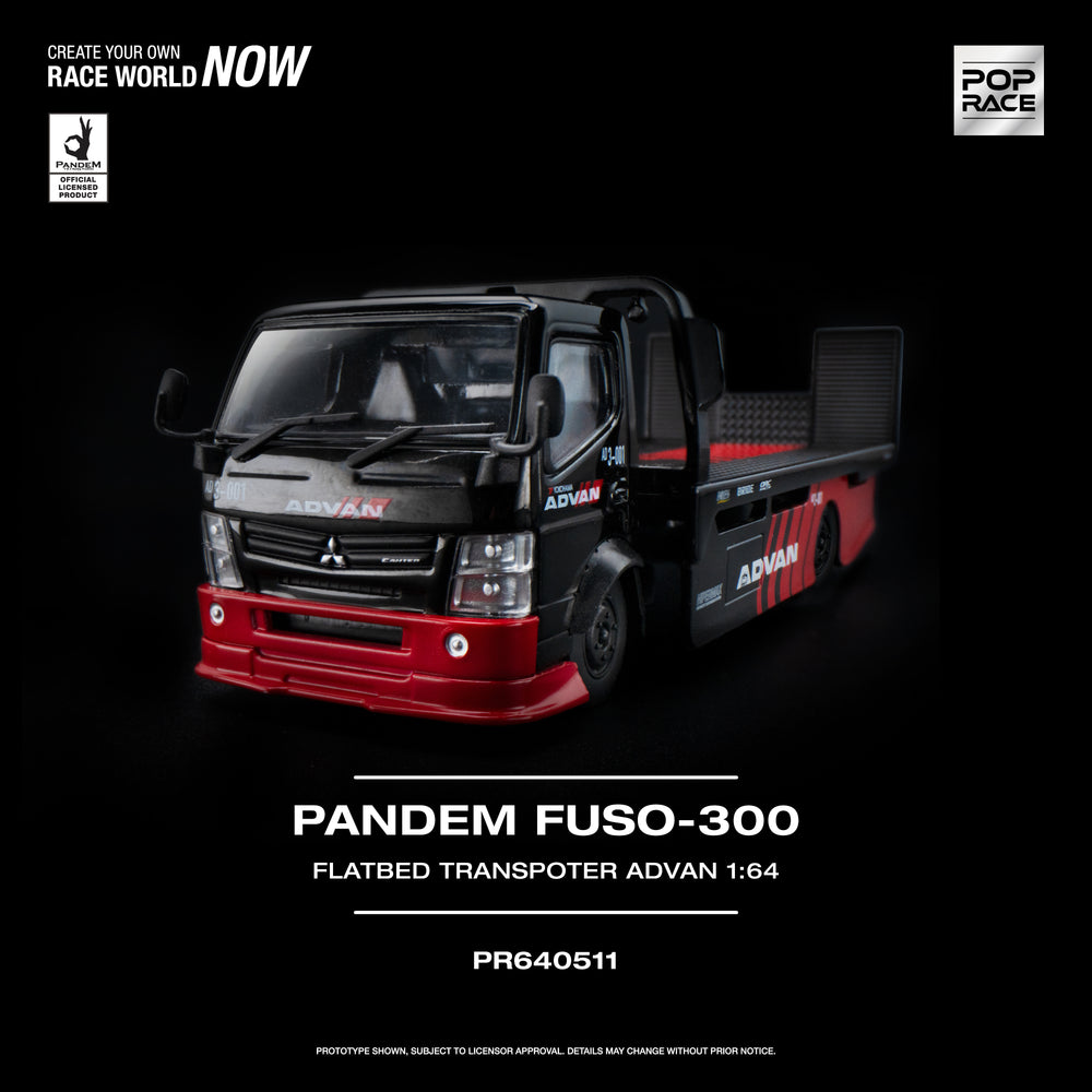 Pop Race - Pre-Order - Pandem Fuso-300 Flatbed Transprter Advan - PR640511