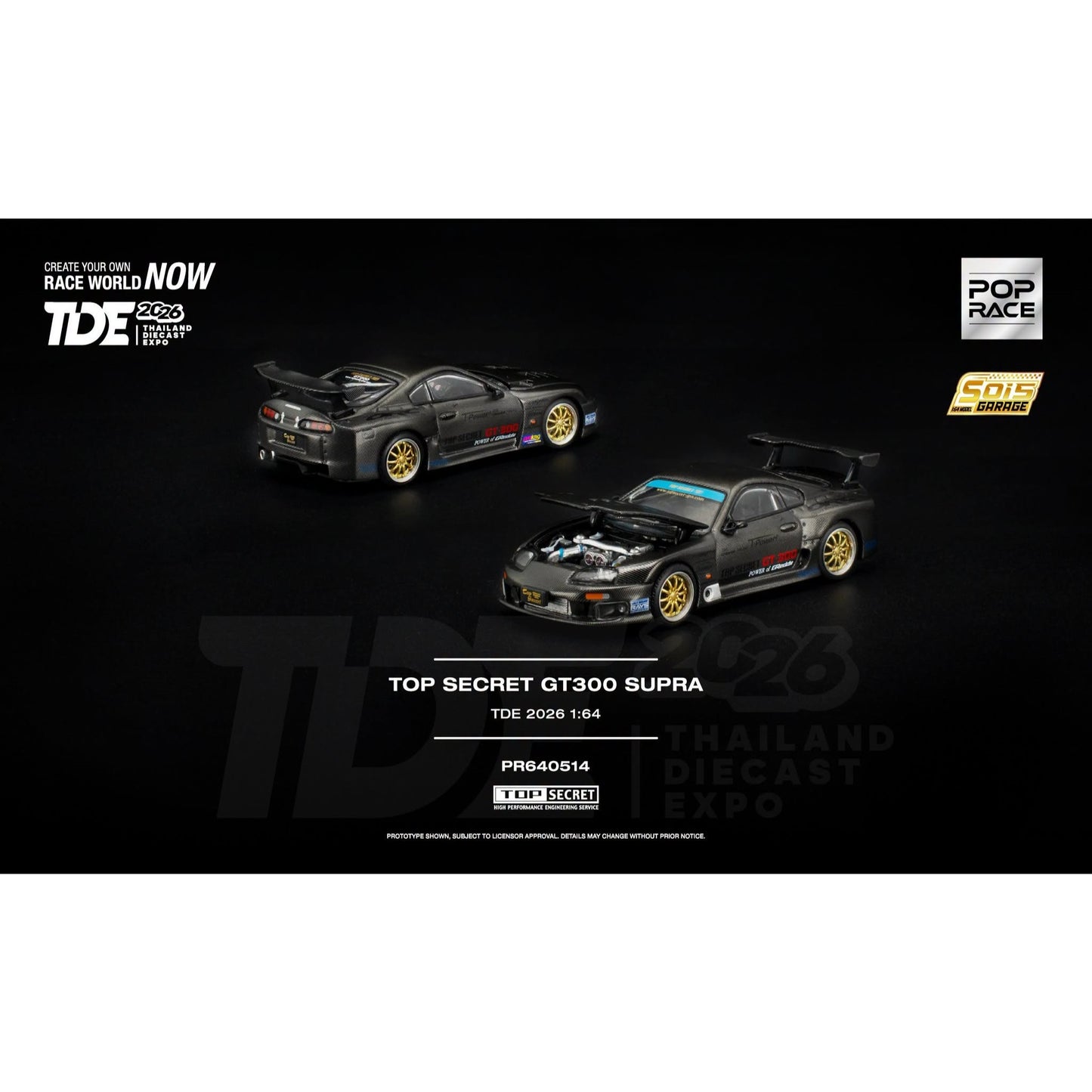 Pop Race - Pre-Order - TOP SECRET GT300 SUPRA - THAILAND DIECAST EXPO 2026 - PR640514