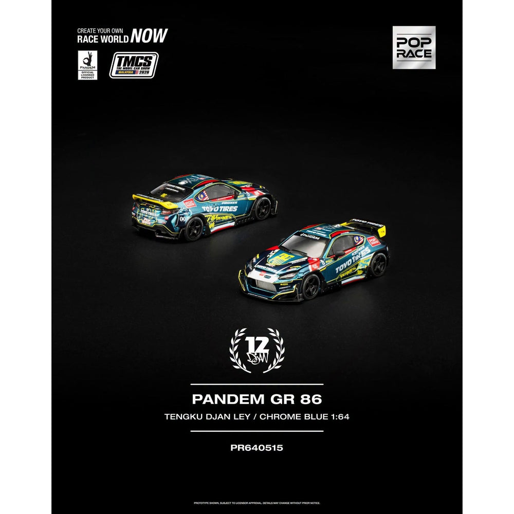 Pop Race - Pre-Order - PANDEM GR86 TENGKU DJAN LEY Chrome Blue - TMCS2026 Event Model - PR640515