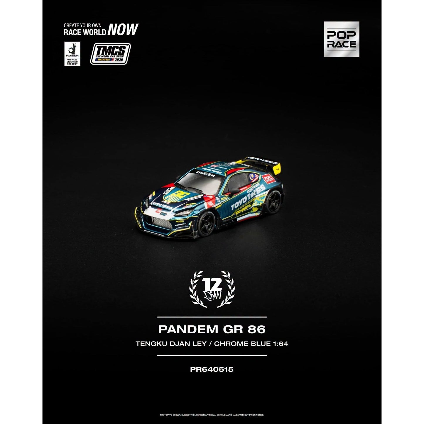 Pop Race - Pre-Order - PANDEM GR86 TENGKU DJAN LEY Chrome Blue - TMCS2026 Event Model - PR640515