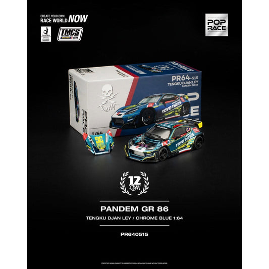 Pop Race - Pre-Order - PANDEM GR86 TENGKU DJAN LEY Chrome Blue - TMCS2026 Event Model - PR640515