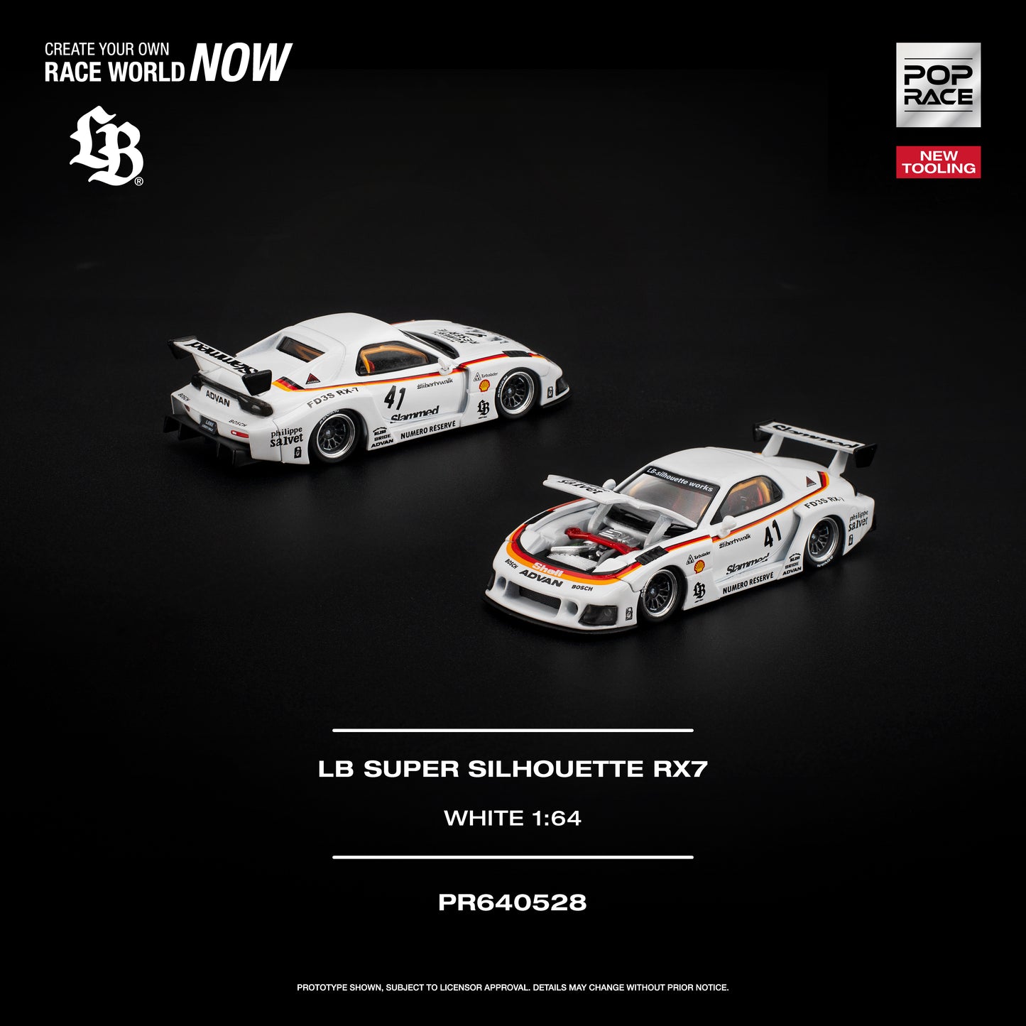 Pop Race - Pre-Order - LB Super Silhouette RX7, white - PR640528