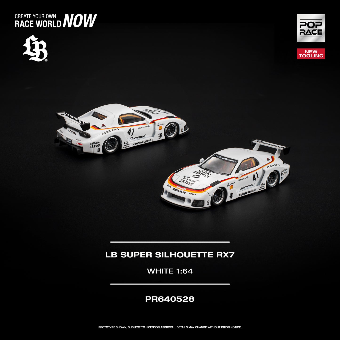 Pop Race - Pre-Order - LB Super Silhouette RX7, white - PR640528
