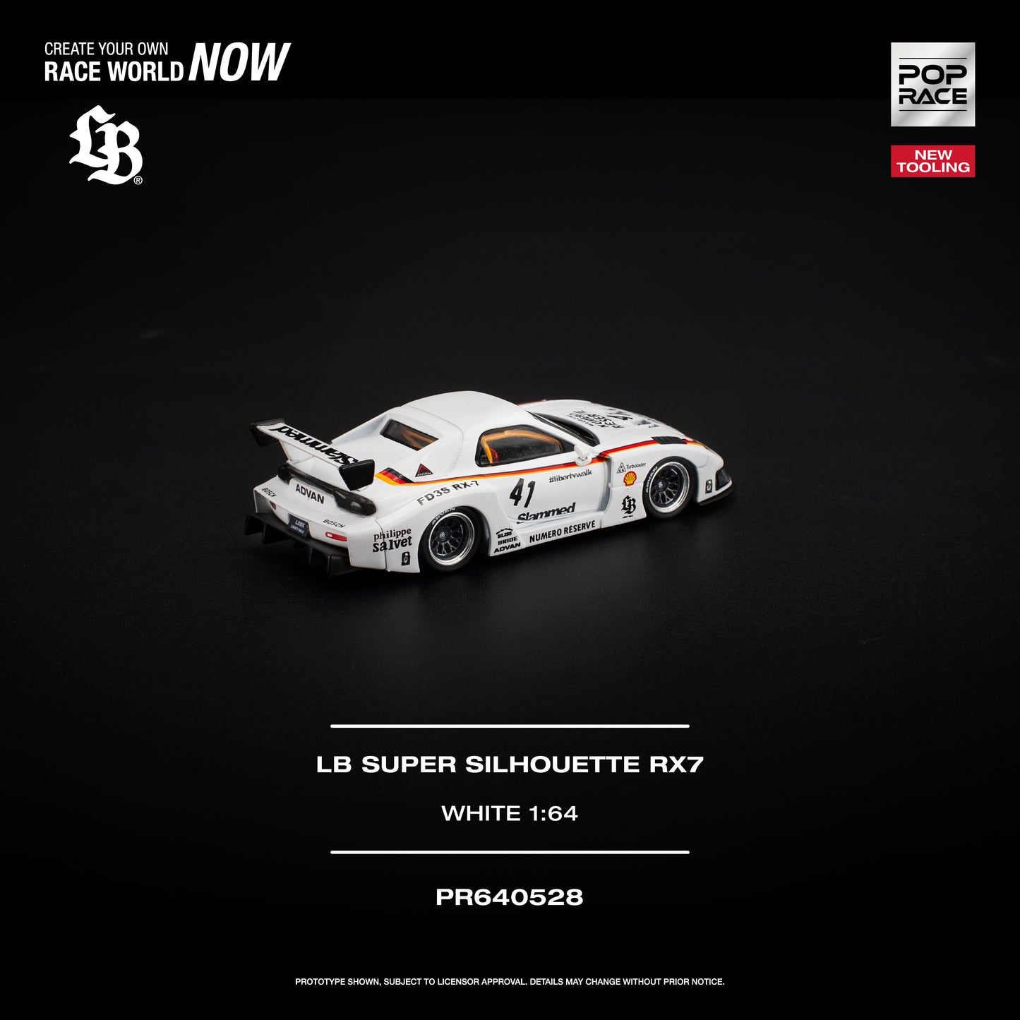 Pop Race - Pre-Order - LB Super Silhouette RX7, white - PR640528