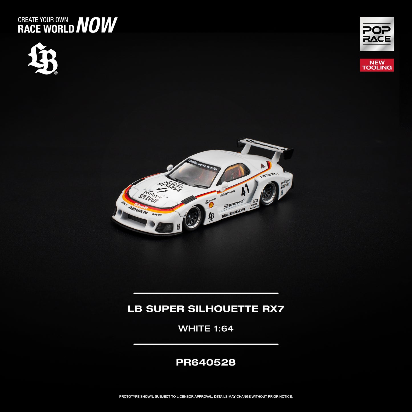 Pop Race - Pre-Order - LB Super Silhouette RX7, white - PR640528