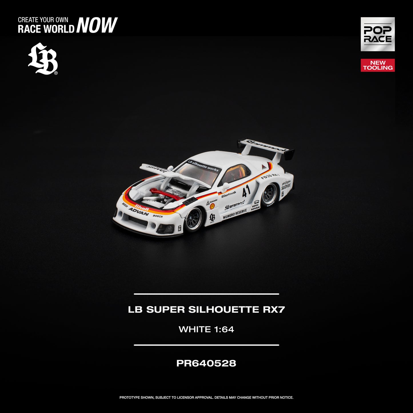 Pop Race - Pre-Order - LB Super Silhouette RX7, white - PR640528