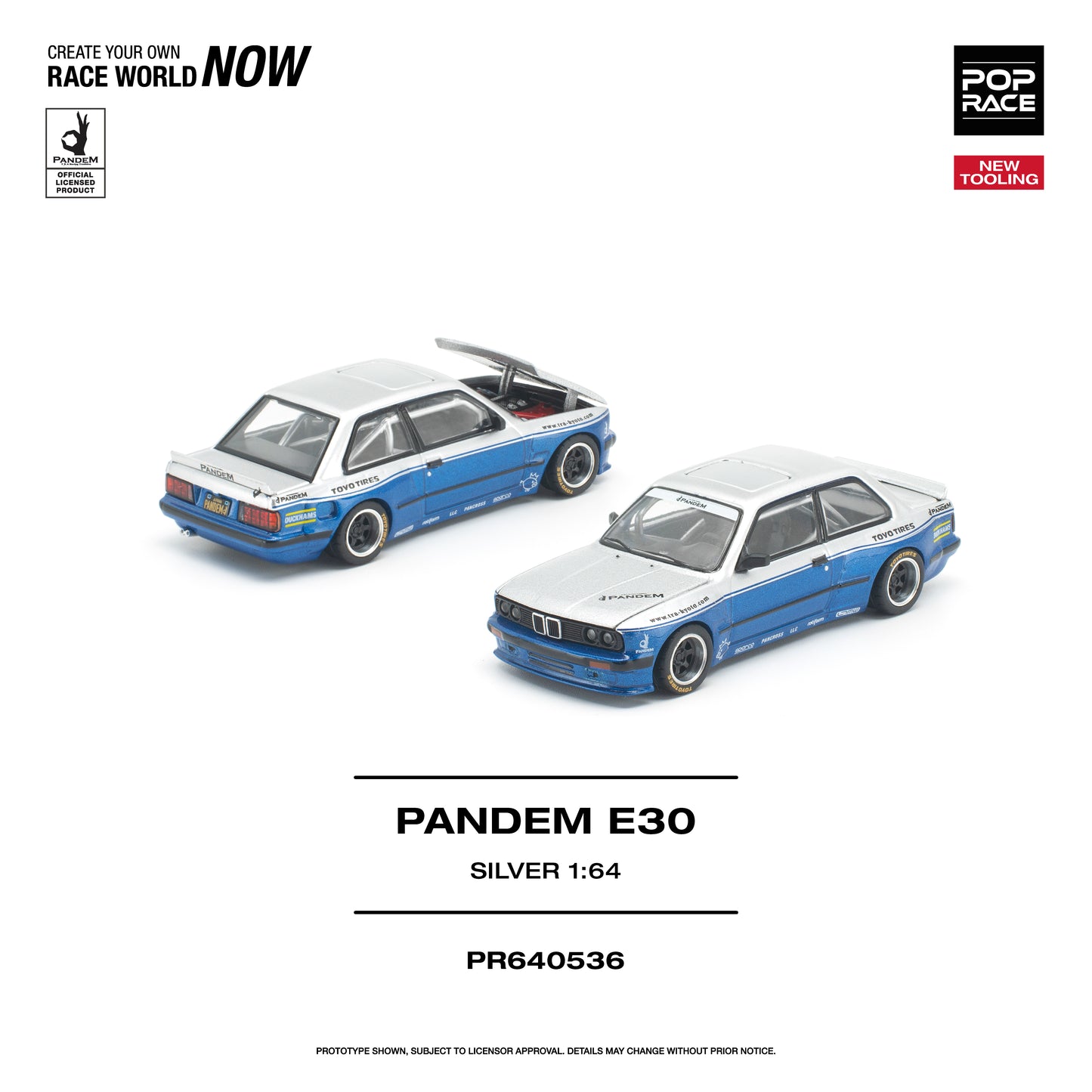 Pop Race - Pre-Order - Pandem E30, silver - PR640536