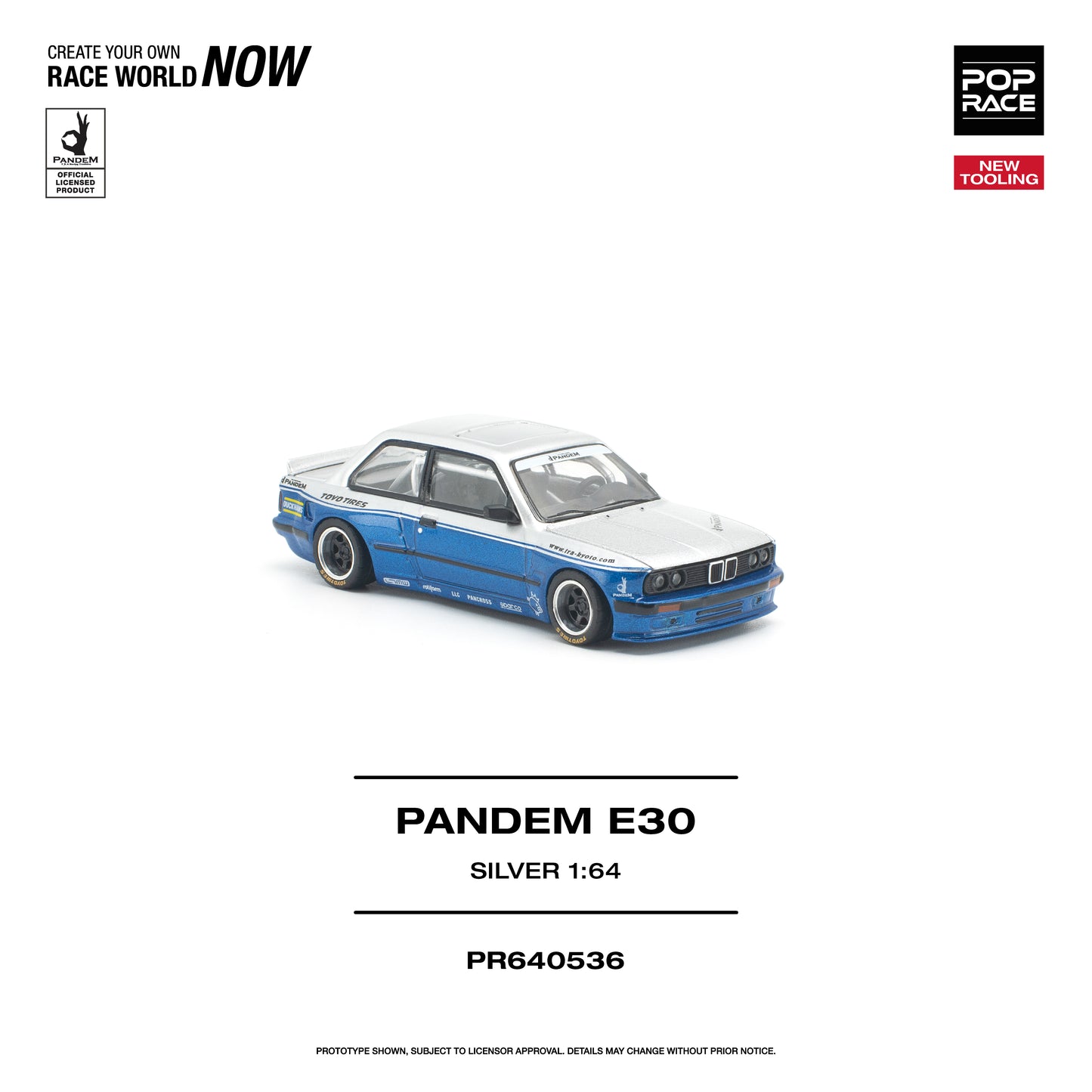 Pop Race - Pre-Order - Pandem E30, silver - PR640536