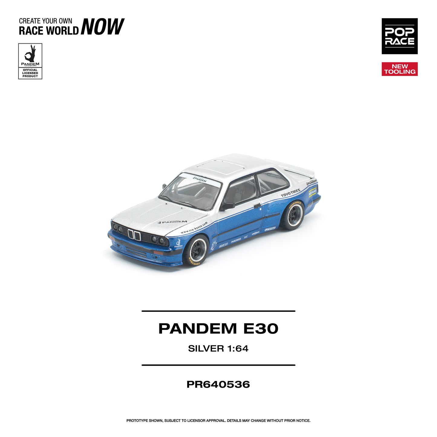 Pop Race - Pre-Order - Pandem E30, silver - PR640536