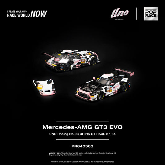 Pop Race - Pre-Order - Mercedes-AMG GT3 EVO "Momo" - UNO Racing No.98 China GT Race 2 - PR640563