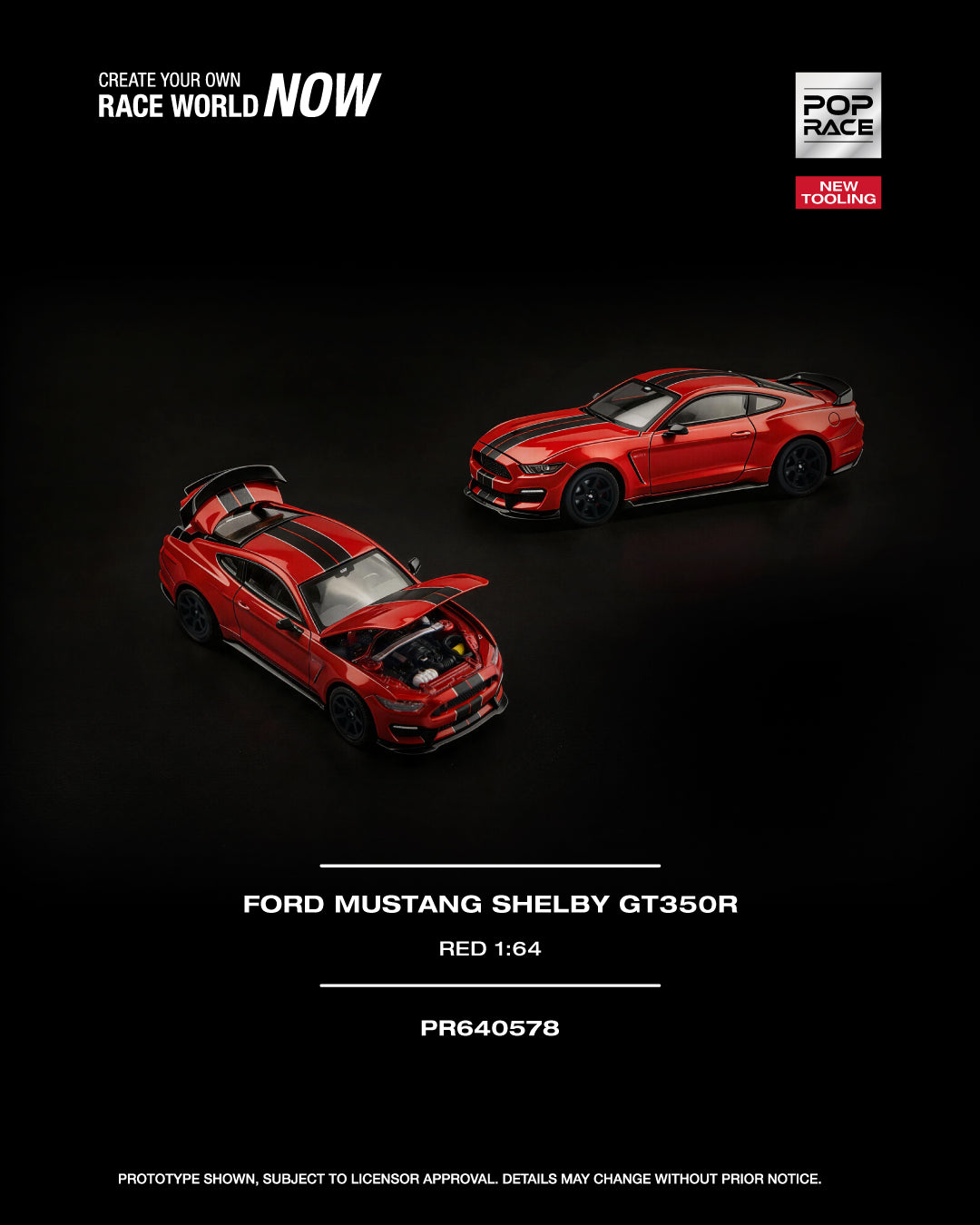 Pop Race - Pre-Order - Ford Mustang Shelby GT350R, red - PR640578