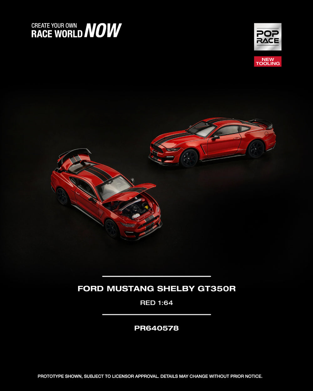 Pop Race - Pre-Order - Ford Mustang Shelby GT350R, red - PR640578