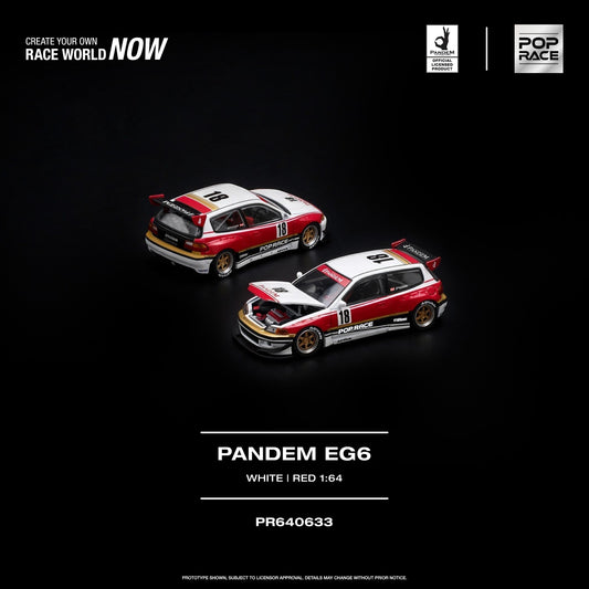 Pop Race - Pre-Order - Pandem EG6, white/red - PR640633
