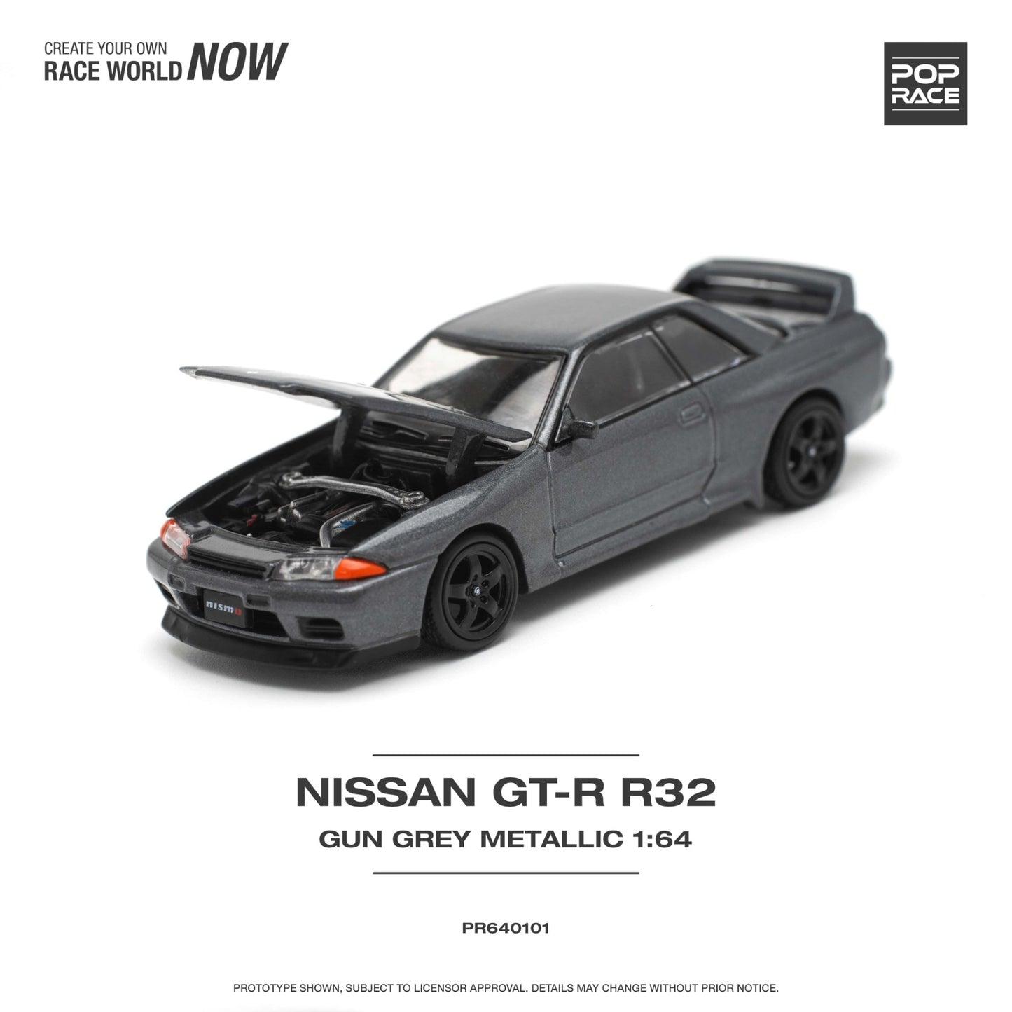 Pop Race - Nissan Skyline GT-R R32, gun metal metallic - PR640101 - 1:64
