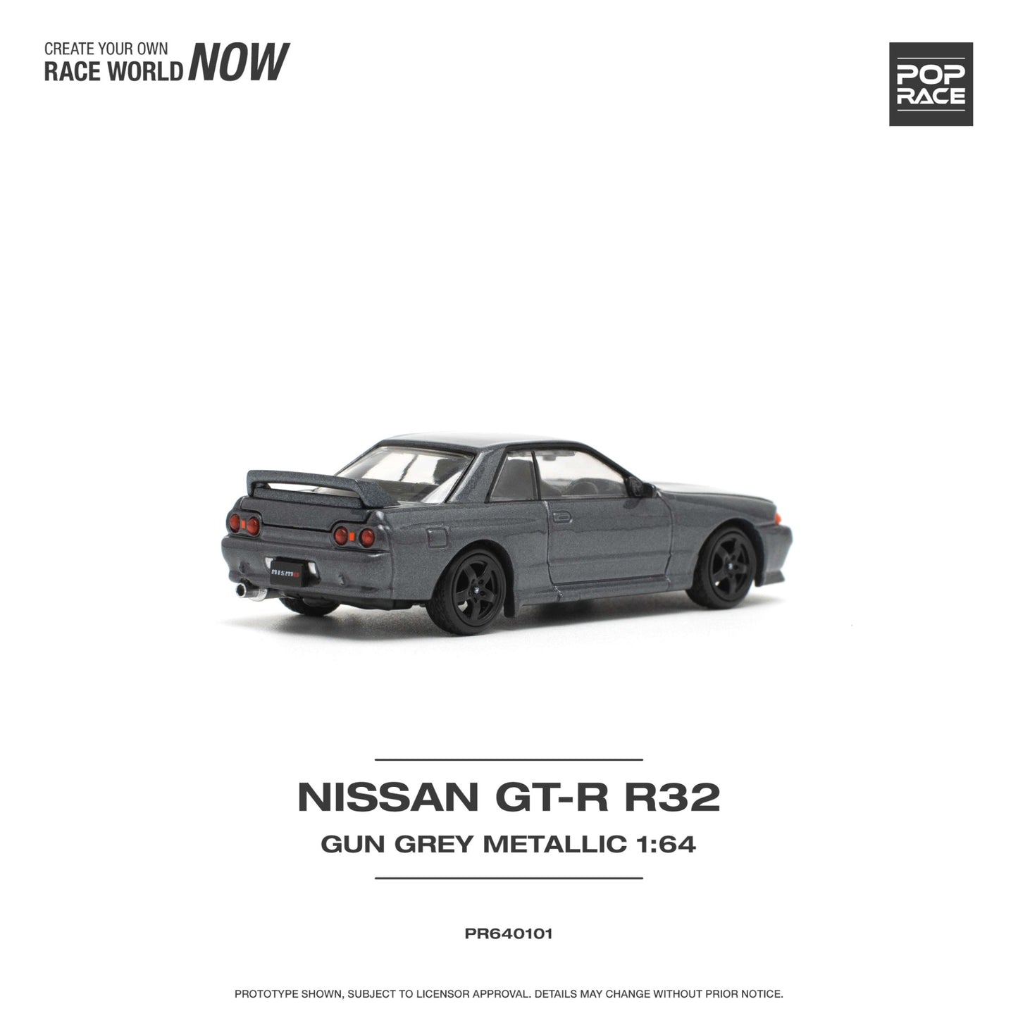 Pop Race - Nissan Skyline GT-R R32, gun metal metallic - PR640101 - 1:64