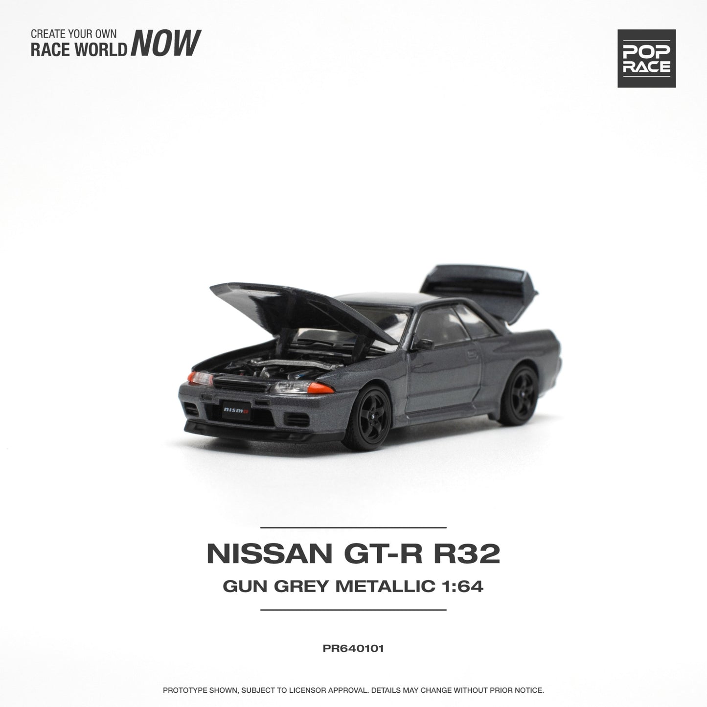 Pop Race - Nissan Skyline GT-R R32, gun metal metallic - PR640101 - 1:64