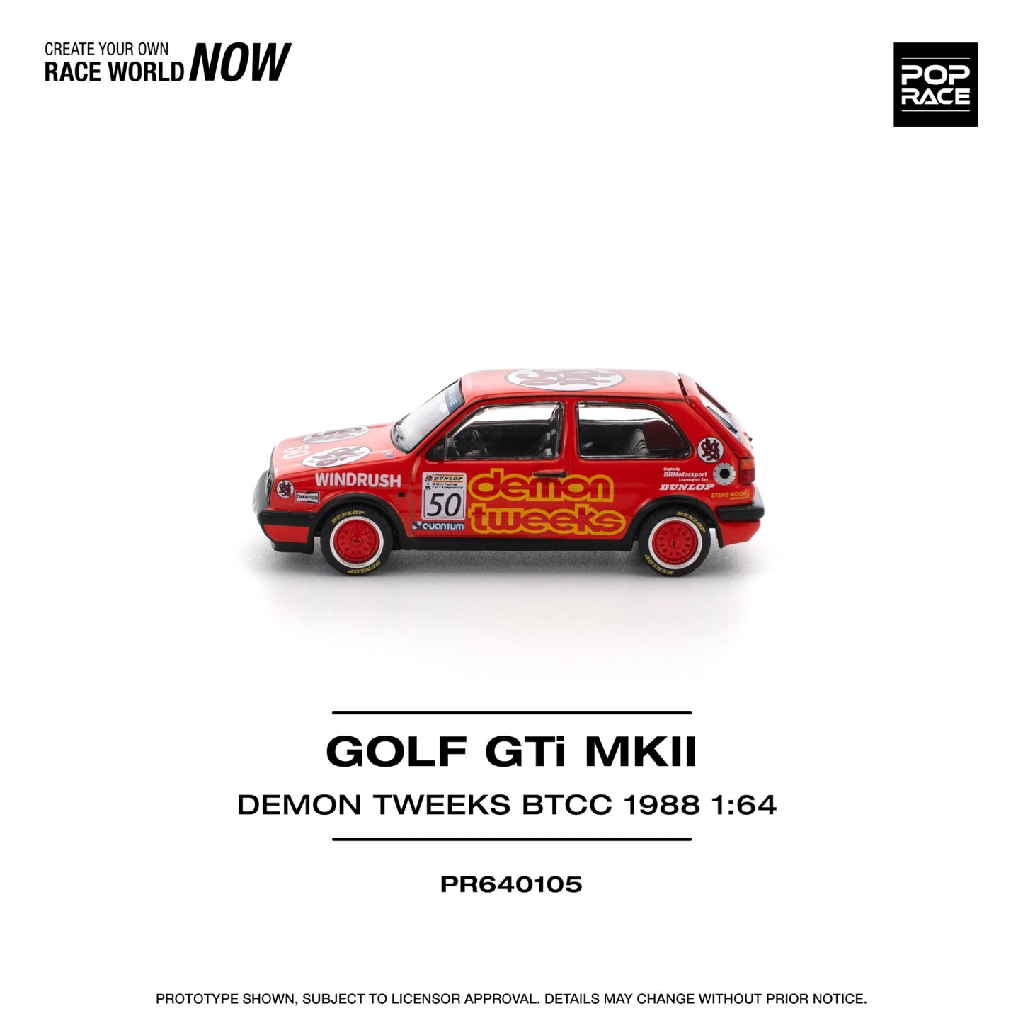 Pop Race - Pre-Order - Golf GTi MKII - Demon Tweeks BTCC 1988 - PR640105