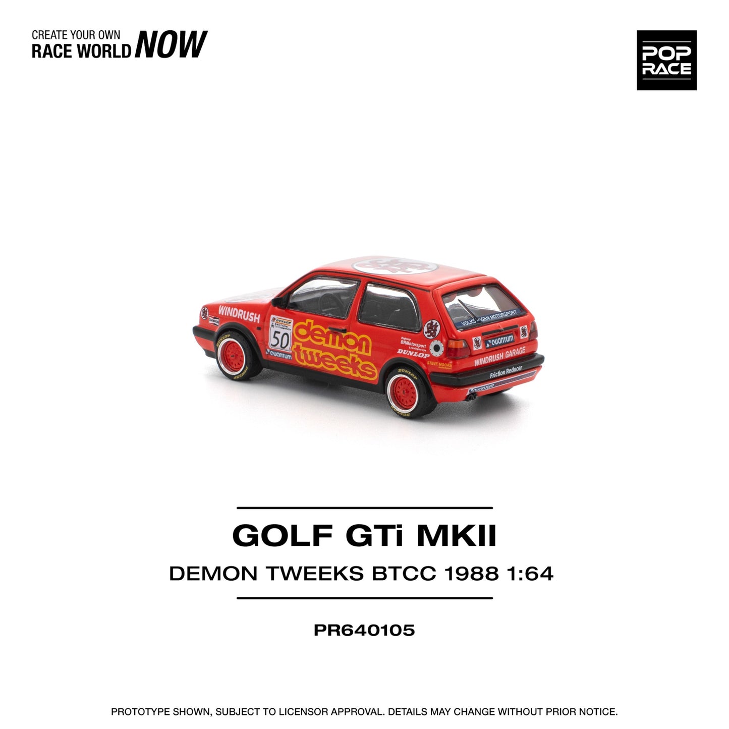 Pop Race - Pre-Order - Golf GTi MKII - Demon Tweeks BTCC 1988 - PR640105