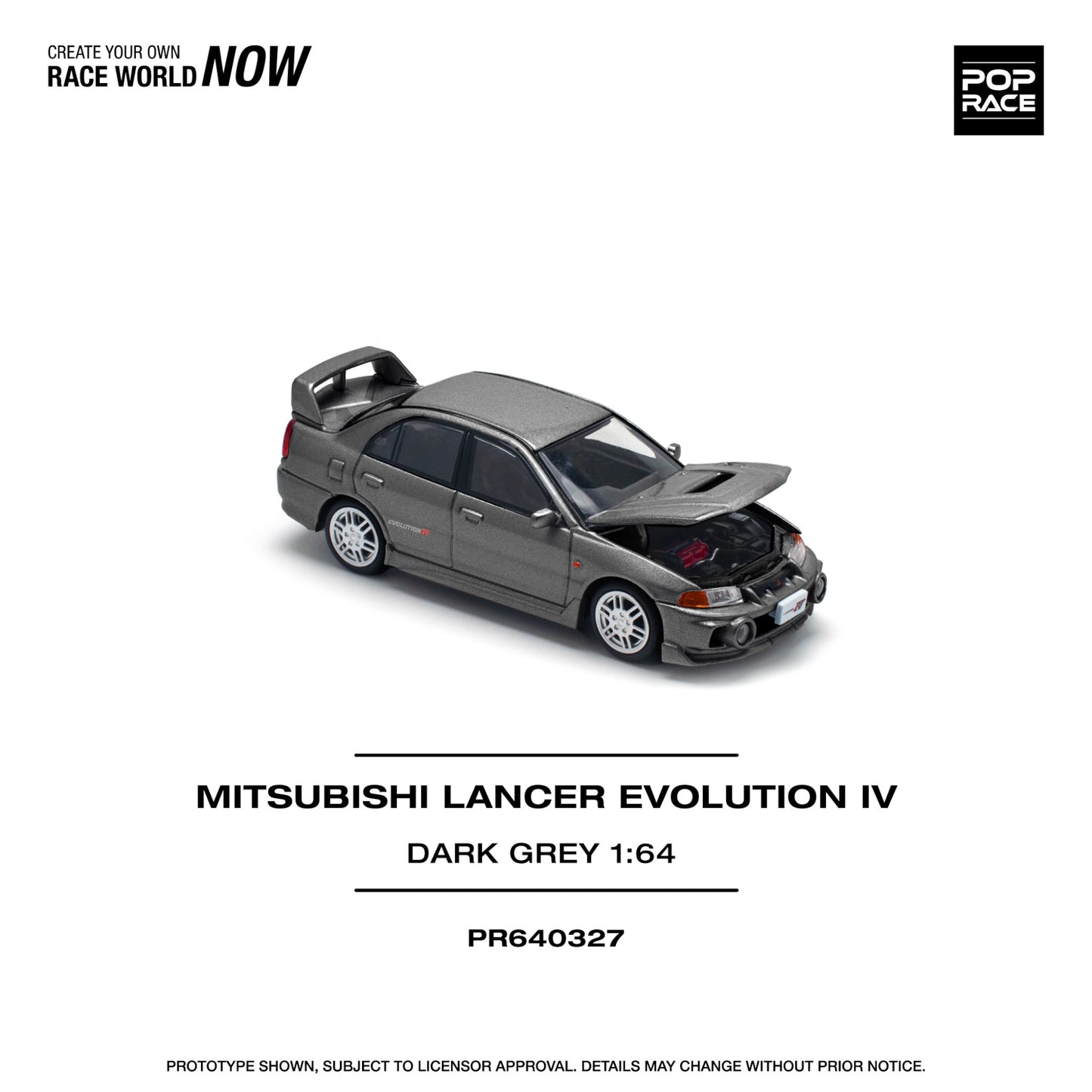 Pop Race - Pre-Order - Mitsubishi Lancer Evolution IV, dark grey - PR640327