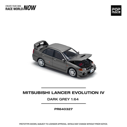 Pop Race - Pre-Order - Mitsubishi Lancer Evolution IV, dark grey - PR640327
