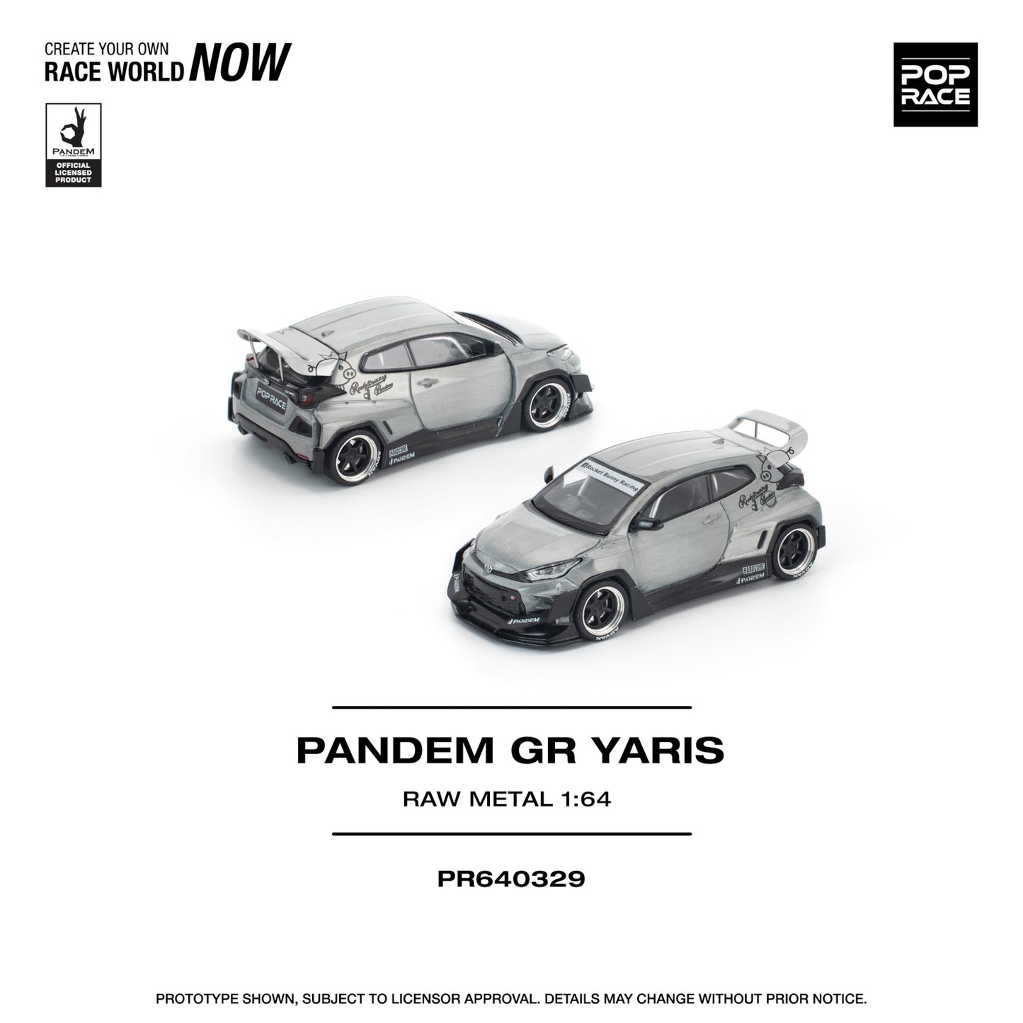 Pop Race - Pre-Order - IAM2025 Event Cars Set - Pandem Yaris raw metal & Skyline GT-R V8 Drift (Hakosuka) silver chrome