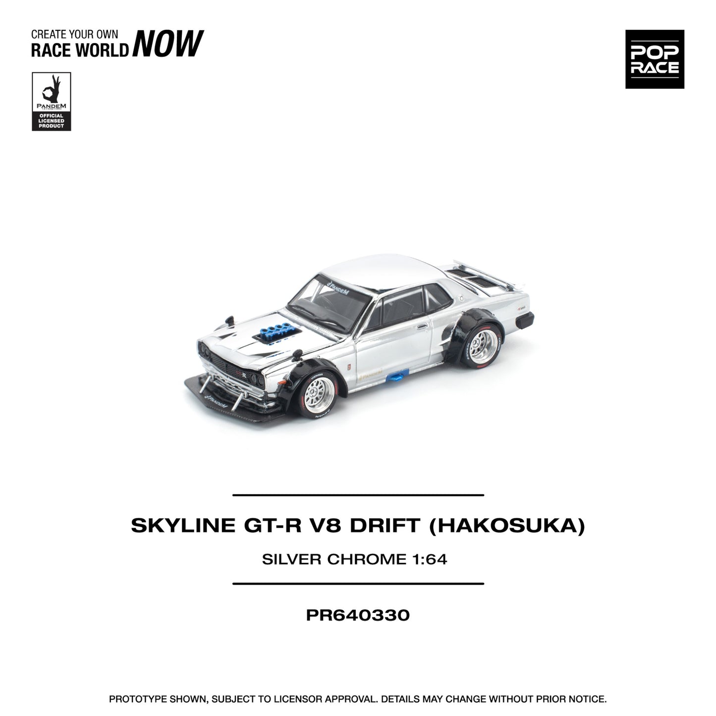 Pop Race - Pre-Order - IAM2025 Event Cars Set - Pandem Yaris raw metal & Skyline GT-R V8 Drift (Hakosuka) silver chrome