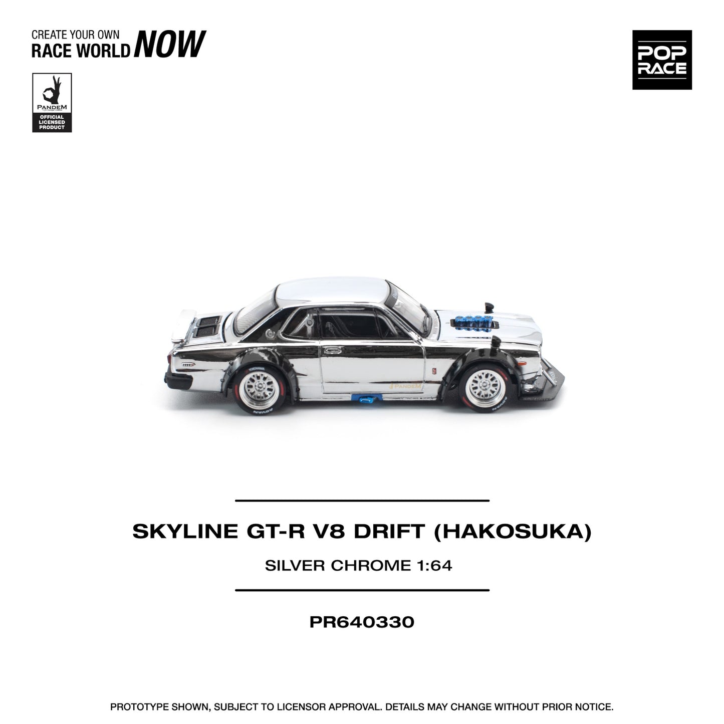 Pop Race - Pre-Order - IAM2025 Event Cars Set - Pandem Yaris raw metal & Skyline GT-R V8 Drift (Hakosuka) silver chrome