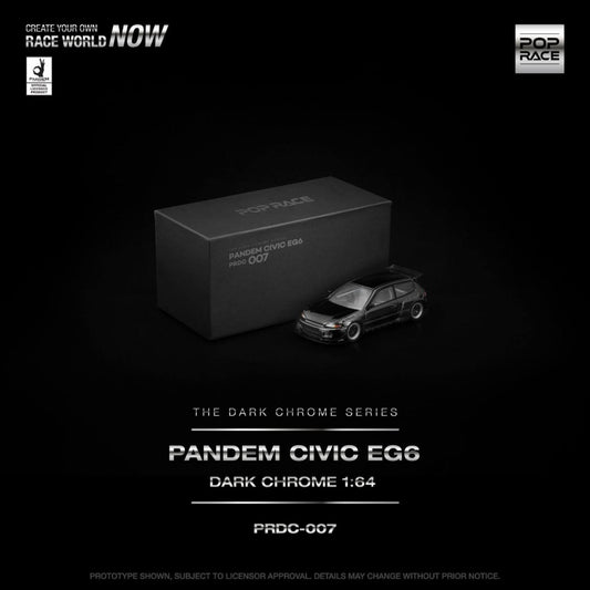 Pop Race - Pre-Order - Pandem Civic EG6, dark chrome - PRDC-007