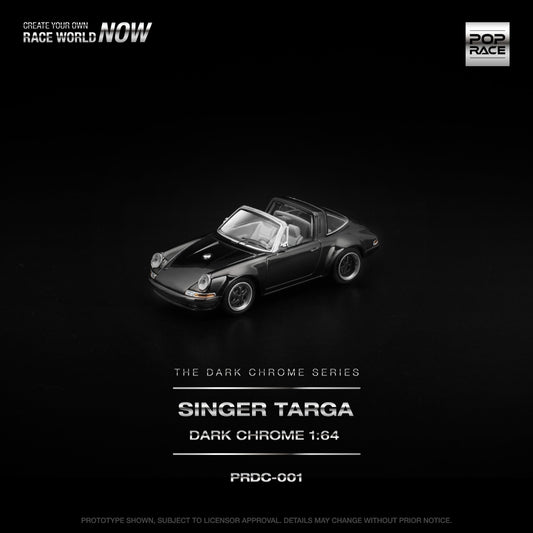 Pop Race - Pre-Order - Singer Targa, dark Chrome - The Dark Chrome Series - PRDC-001