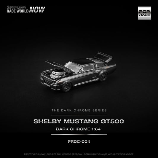 Pop Race - Pre-Order - Shelby Mustang GT500, dark Chrome - The Dark Chrome Series - PRDC-004