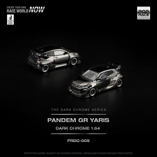 Pop Race - Pre-Order - Pandem GR Yaris *The Dark Chrome Series*, dark chrome - PRDC-009