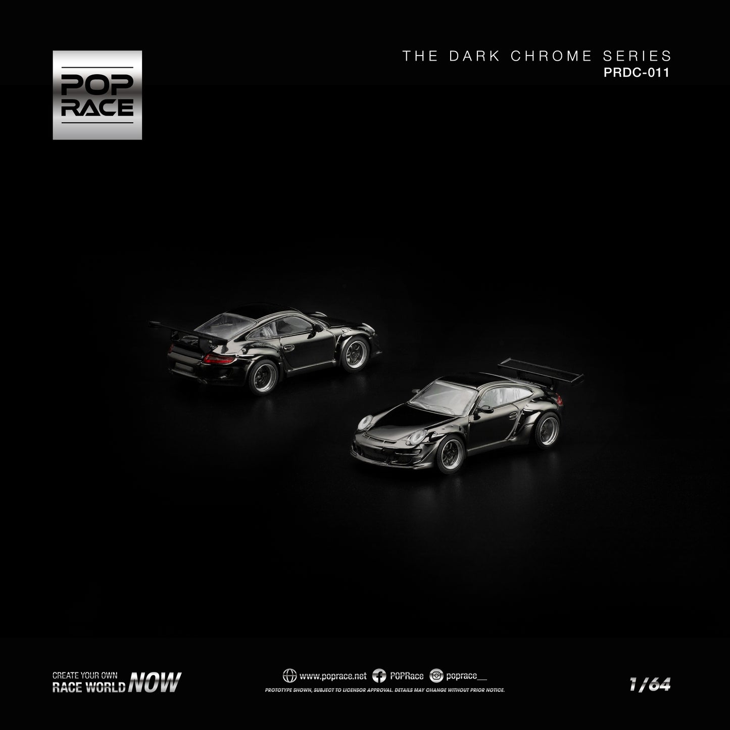 Pop Race - Pre-Order - RWB 997 *The Dark Chrome Series*, dark chrome - PRDC-011