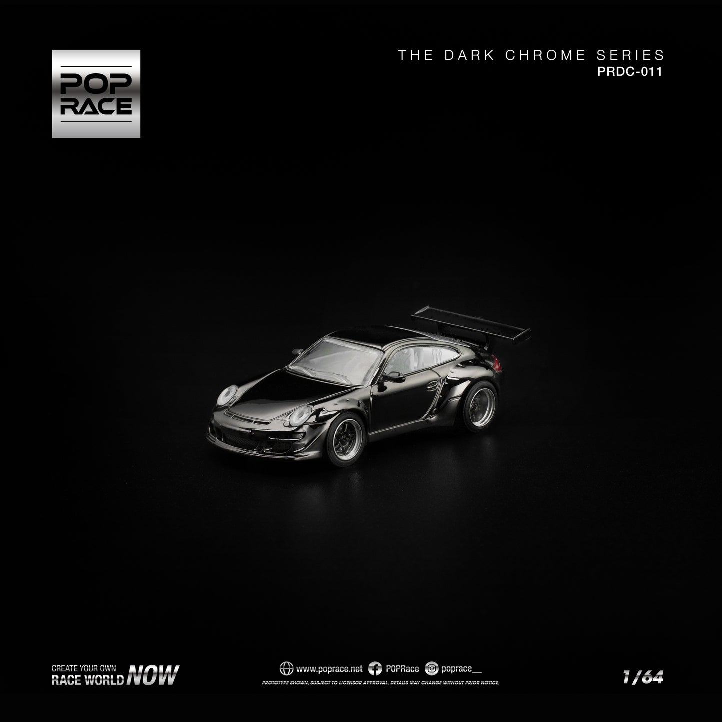 Pop Race - Pre-Order - RWB 997 *The Dark Chrome Series*, dark chrome - PRDC-011