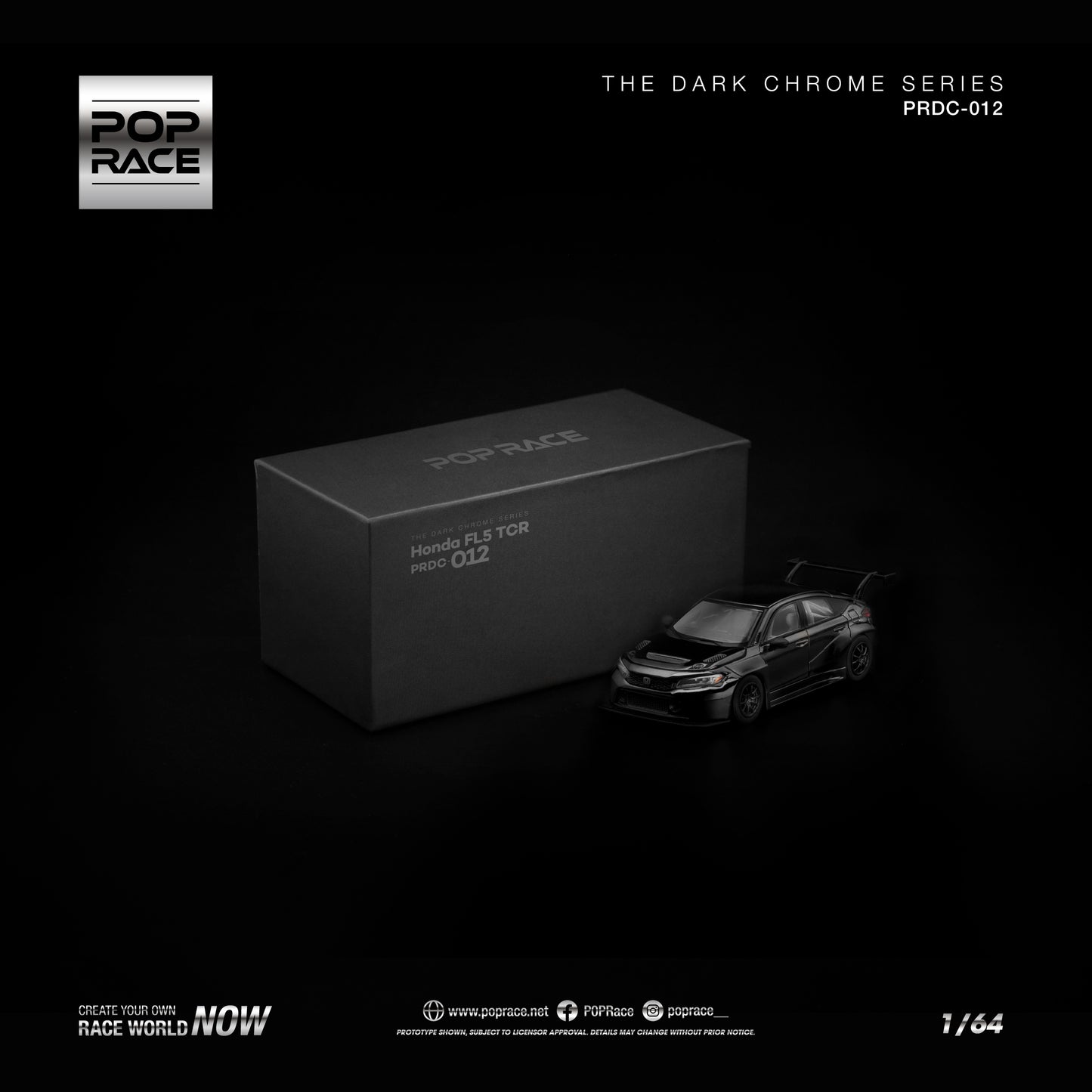 Pop Race - Pre-Order - Honda Civic FL5 TCR *The Dark Chrome Series*, dark chrome - PRDC-012