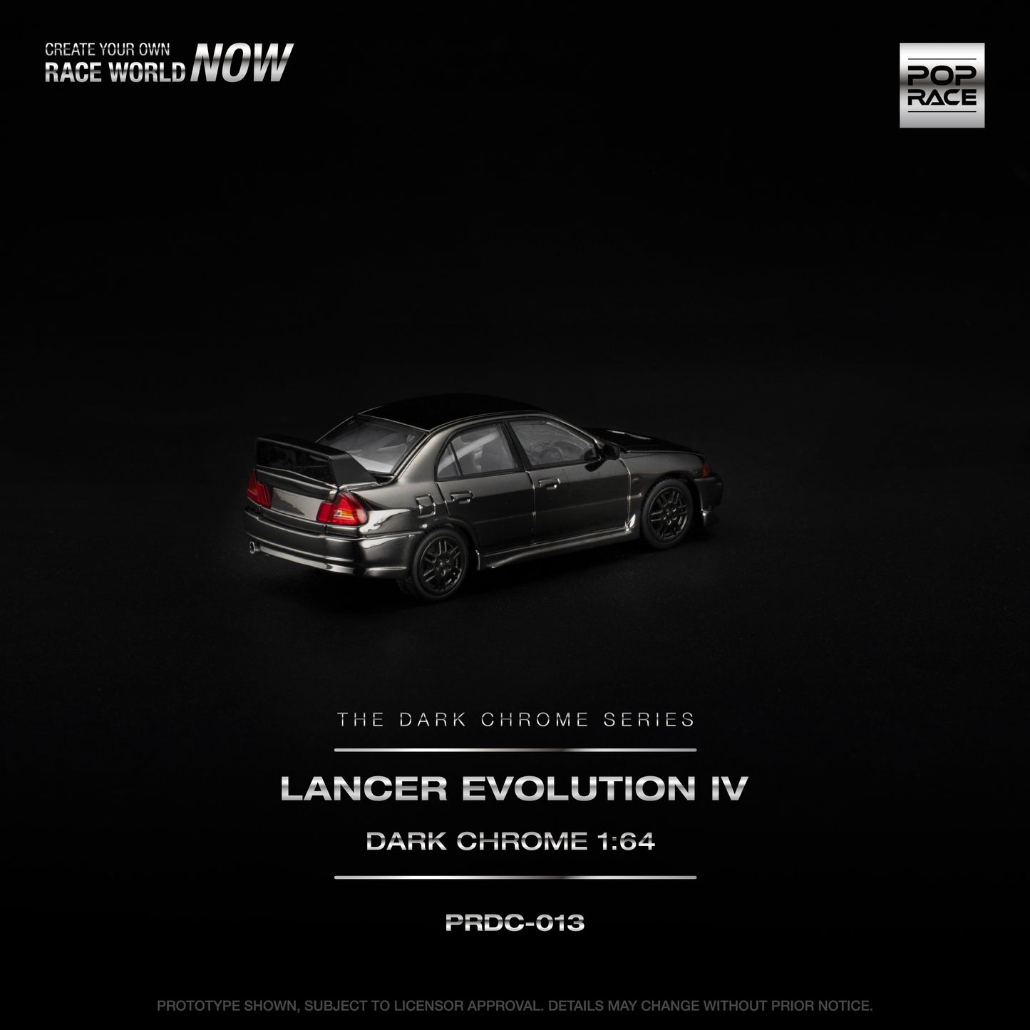Pop Race - Pre-Order - Lancer Evolution IV, dark-chrome - PRDC013