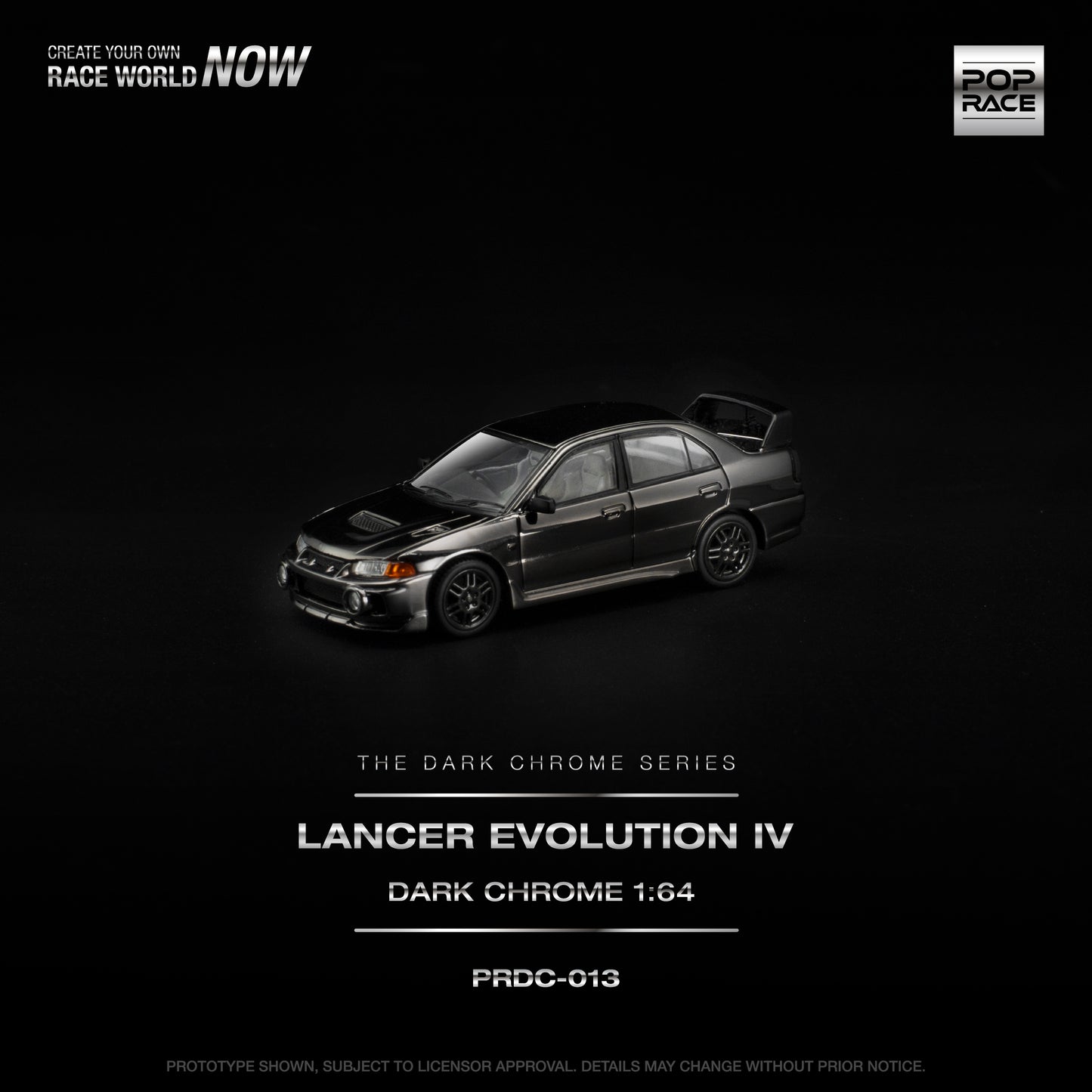 Pop Race - Pre-Order - Lancer Evolution IV, dark-chrome - PRDC013