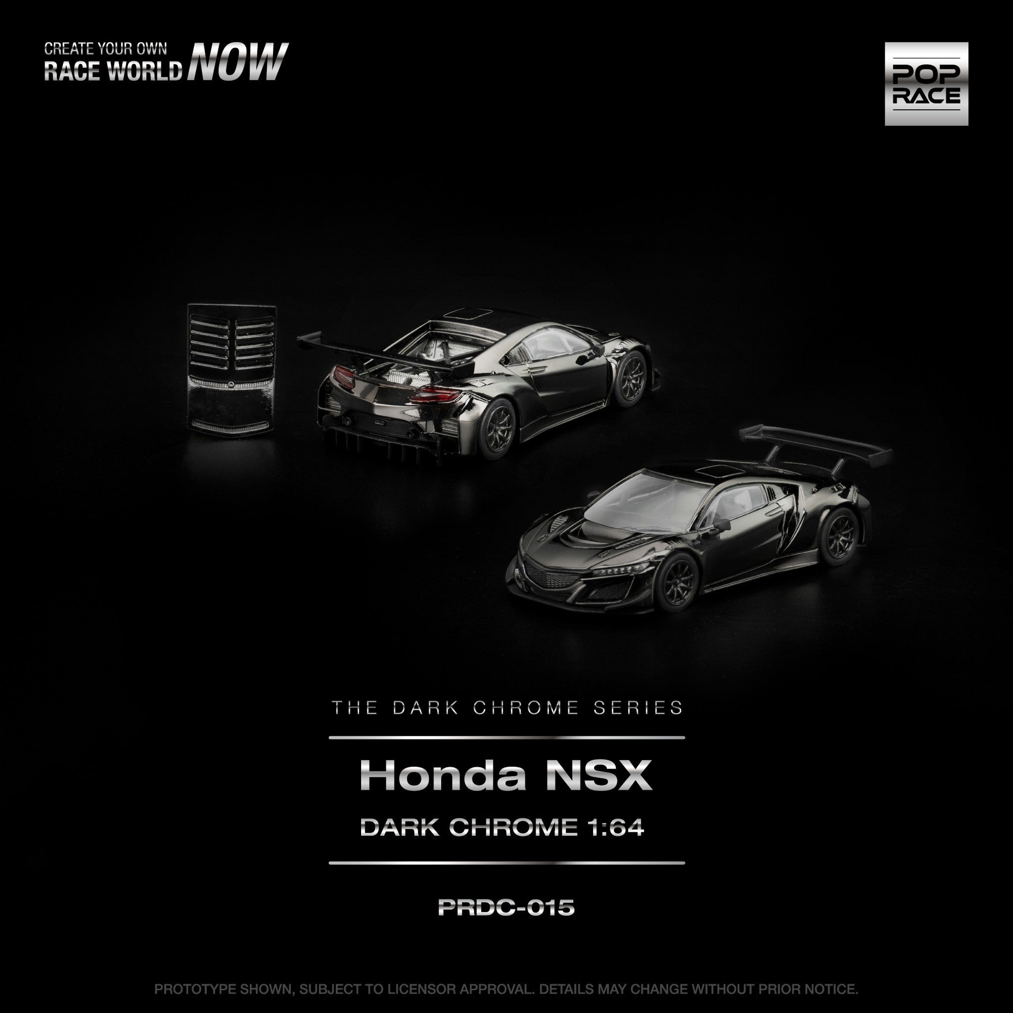 Pop Race - Pre-Order - Honda NSX, dark-chrome - PRDC-015